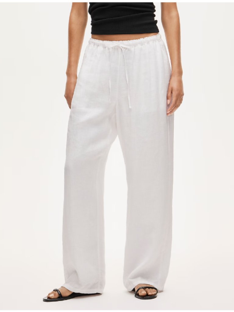 Jcrew Soleil Pant In Linen, White, Small, Tall